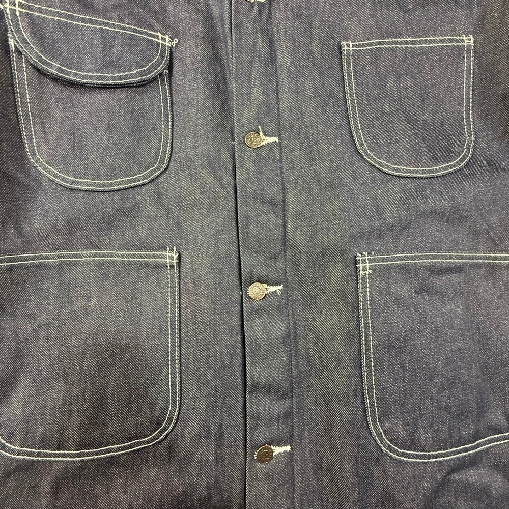 Bob Barker Mens Denim Chore Jacket Blue Fleece Lined Work Coat XL 46/48 Mexico - Picture 6 of 6